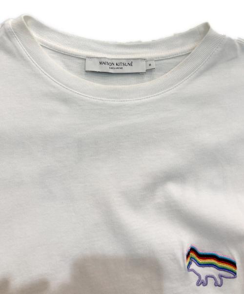 maison kitsune（メゾンキツネ）maison kitsune (メゾンキツネ) RAINBOW FOX CLASSIC TEE-SHIRT ホワイト サイズ:Mの古着・服飾アイテム