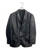 BURBERRY BLACK LABELバーバリーブラックレーベル）の古着「ラムレザー2Bテーラードジャケット　D1E72-415-09」｜ブラック