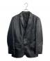 BURBERRY BLACK LABEL（バーバリーブラックレーベル）の古着「ラムレザー2Bテーラードジャケット　D1E72-415-09」｜ブラック