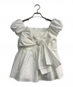 FRAY IDフレイ アイディー）の古着「リボンディテールトップス　FWFB252014」｜ホワイト