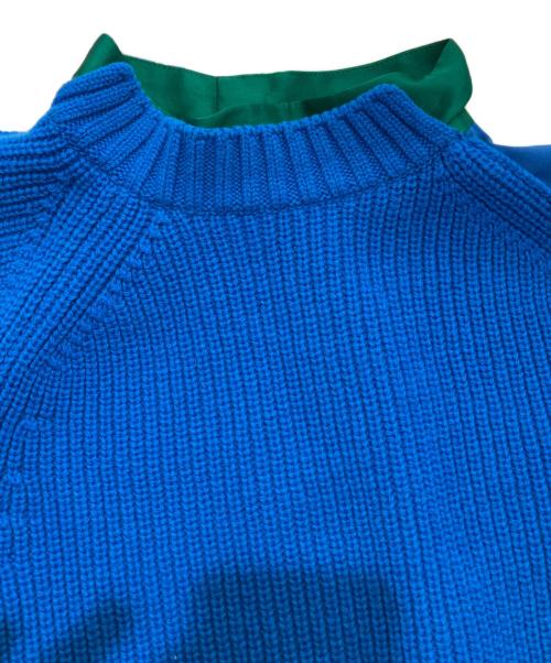 sacai（サカイ）sacai (サカイ) ニットドッキング ドロスト ブラウス　	21AW 　21-05830 グリーン×ブルー サイズ:1の古着・服飾アイテム