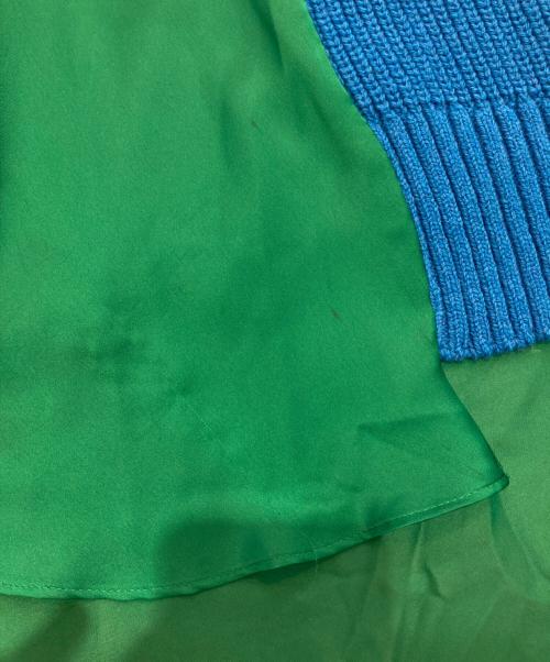 sacai（サカイ）sacai (サカイ) ニットドッキング ドロスト ブラウス　	21AW 　21-05830 グリーン×ブルー サイズ:1の古着・服飾アイテム