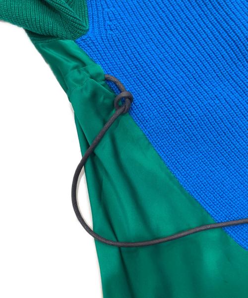 sacai（サカイ）sacai (サカイ) ニットドッキング ドロスト ブラウス　	21AW 　21-05830 グリーン×ブルー サイズ:1の古着・服飾アイテム
