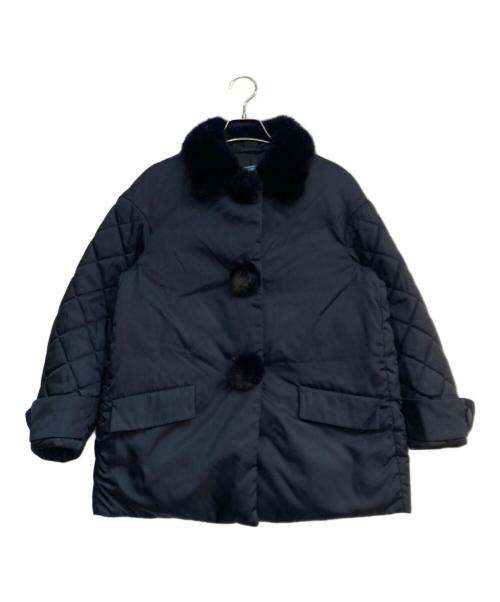 PRADA（プラダ）PRADA (プラダ) ミンクファーダウンジャケット　29X737 S142 ネイビー サイズ:36の古着・服飾アイテム