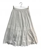 Spick and Spanスピック＆スパン）の古着「エンブロイダリーレーススカート」｜ホワイト