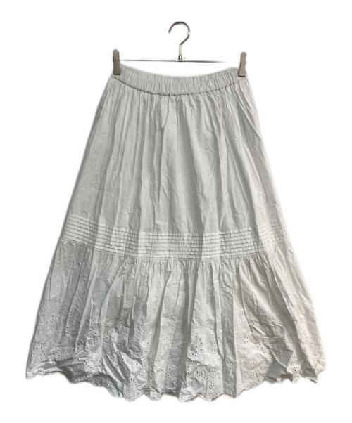 Spick and Span（スピック＆スパン）Spick and Span (スピックアンドスパン) エンブロイダリーレーススカート ホワイト サイズ:38の古着・服飾アイテム