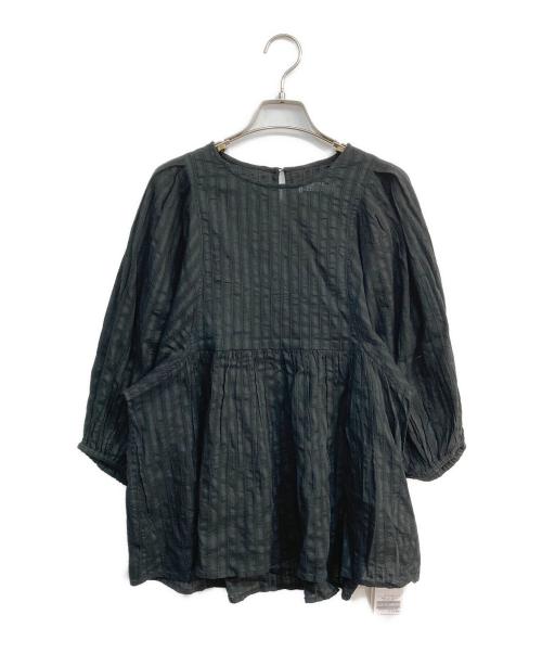 JOURNAL STANDARD relume（ジャーナルスタンダード レリューム）JOURNAL STANDARD relume (ジャーナルスタンダード レリューム) ドビーパフスリーブブラウス ブラック サイズ:Free 未使用品の古着・服飾アイテム