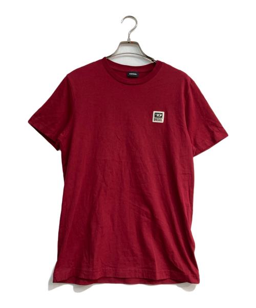 DIESEL（ディーゼル）DIESEL (ディーゼル) ロゴワッペンTEE レッド サイズ:Mの古着・服飾アイテム