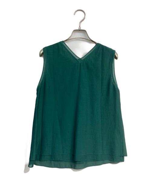 DES PRES（デ プレ）DES PRES (デ プレ) シルク混ノースリーブブラウス　22-01-92-01401 グリーン サイズ:36 未使用品の古着・服飾アイテム