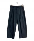 TOMORROW LANDトゥモローランド）の古着「クールマックスサッカー 1プリーツワイドパンツ　63-04-12-04103」｜ネイビー