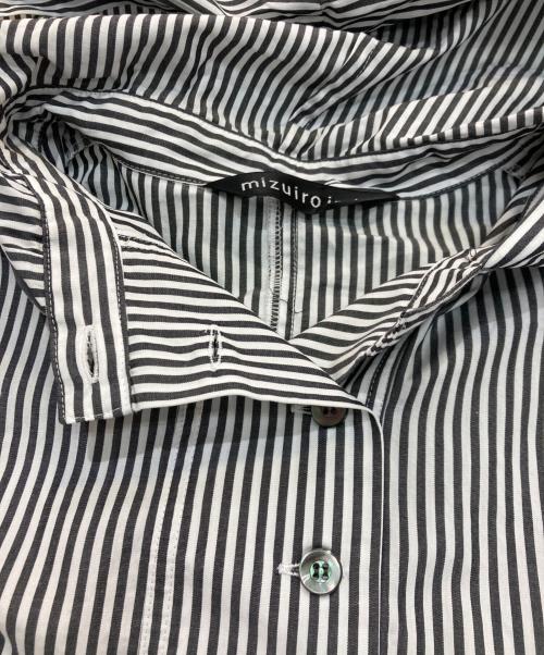 mizuiro-ind（ミズイロインド）mizuiro-ind (ミズイロインド) ストライプシャツ ホワイト×ブラック サイズ:-の古着・服飾アイテム