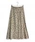 GALERIE VIE（ギャルリーヴィー）の古着「アブストラクトプリント サイドスリットマキシスカート　23-05-14-05202」｜ベージュ