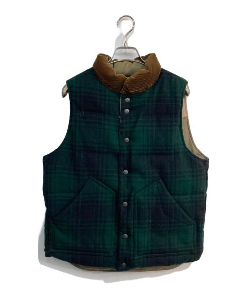 RRL（ダブルアールエル）RRL (ダブルアールエル) リバーシブルダウンベスト ベージュ×グリーン サイズ:Sの古着・服飾アイテム