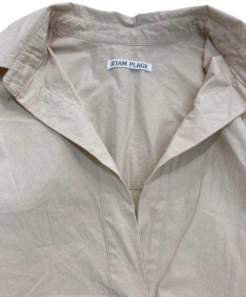 RIAM PLAGE（リアム プラージュ）riam plage (リアム プラージュ) フォルムスキッパー半袖シャツ ベージュ サイズ:Freeの古着・服飾アイテム