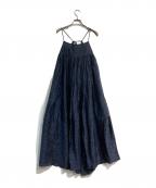 Curensologyカレンソロジー）の古着「フロッキードットワンピース」｜ネイビー