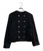 Mila Owenミラオーウェン）の古着「コンパクトダブルツィードジャケット　09WFJ224201」｜ブラック