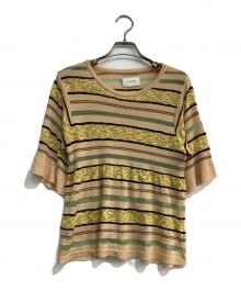 TRICOTE（トリコテ）の古着「KNIT STRIPE TUNIC TOPS　24SS　TR41TP059」｜ベージュ
