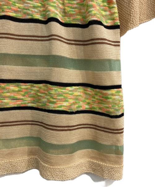 TRICOTE（トリコテ）TRICOTE (トリコテ) KNIT STRIPE TUNIC TOPS　24SS　TR41TP059 ベージュ サイズ:Freeの古着・服飾アイテム