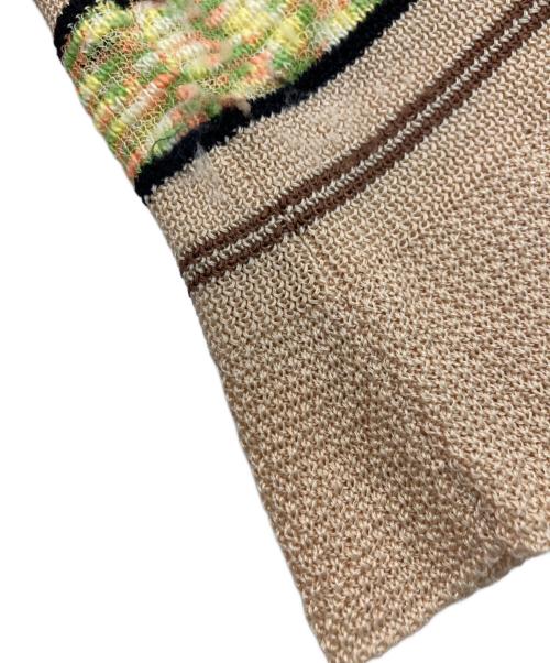 TRICOTE（トリコテ）TRICOTE (トリコテ) KNIT STRIPE TUNIC TOPS　24SS　TR41TP059 ベージュ サイズ:Freeの古着・服飾アイテム