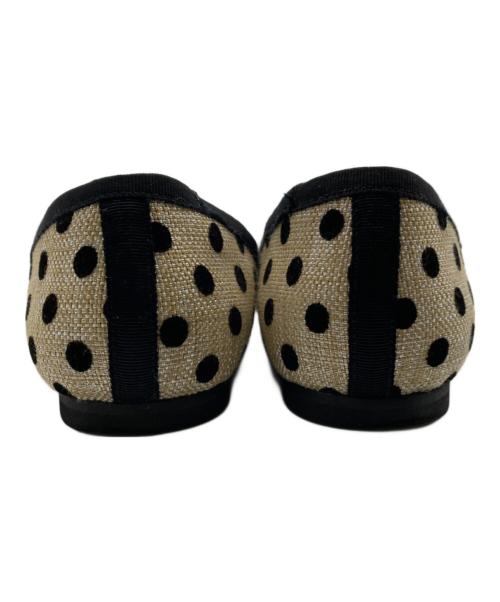 DIANA（ダイアナ）DIANA (ダイアナ) ドットリボンパンプス ベージュ×ブラック サイズ:24cmの古着・服飾アイテム