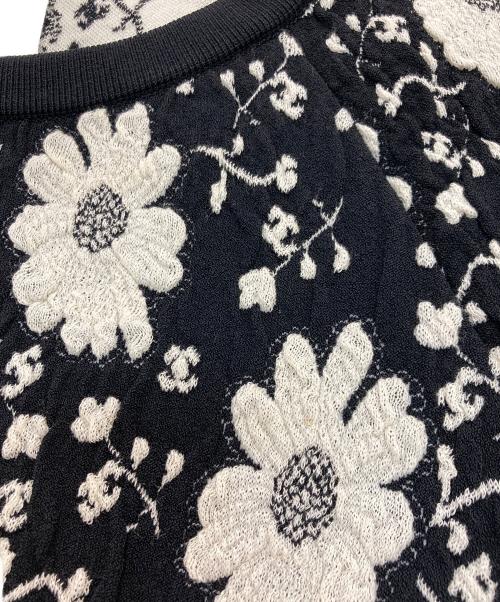 CHANEL（シャネル）CHANEL (シャネル) ココマークボタン花柄半袖ワンピース　P47676K06085 ブラック サイズ:34の古着・服飾アイテム