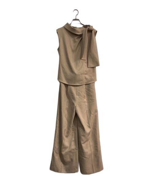 L'AUBE BLANC（ローブ ブラン）L'AUBE BLANC (ローブブラン) Side Bow-tie Combinaison ベージュ サイズ:S 未使用品の古着・服飾アイテム