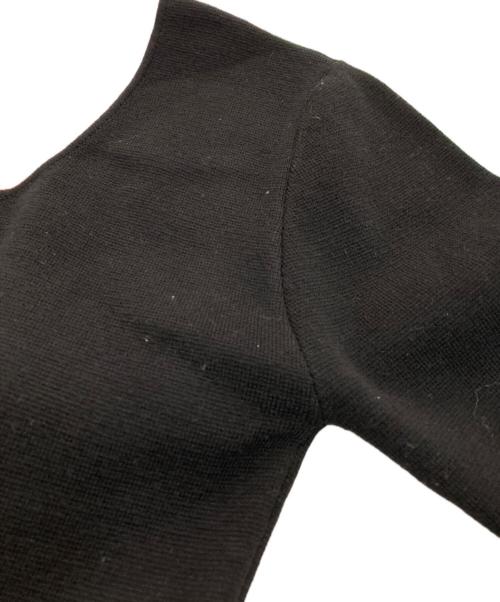 L'AUBE BLANC（ローブ ブラン）L'AUBE BLANC (ローブ ブラン) Balloon peplum Knit tops ブラック サイズ:Fの古着・服飾アイテム