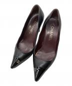 CHANELシャネル）の古着「ココマークストラップパンプス」｜ベージュ×ブラック