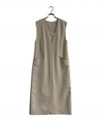 JUSGLITTYジャスグリッティー）の古着「Vネックジャンスカ　43362350」｜ベージュ