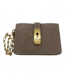 BALLY（バリー）の古着「チェーン付きカード・コインケース」｜ベージュ