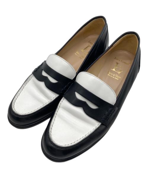 luca grossi（ルカグロッシ）Luca Grossi (ルカグロッシ) コインローファー ホワイト×ブラック サイズ:38の古着・服飾アイテム