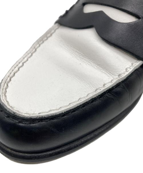 luca grossi（ルカグロッシ）Luca Grossi (ルカグロッシ) コインローファー ホワイト×ブラック サイズ:38の古着・服飾アイテム