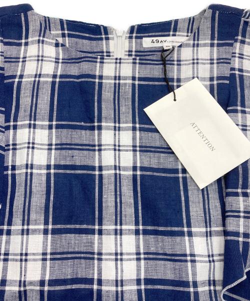 49AV junko shimada（フォーティーナインアベニュージュンコシマダ）49AV junko shimada (フォーティーナインアベニュージュンコシマダ) リネンノースリーブワンピース ブルー サイズ:38 未使用品の古着・服飾アイテム