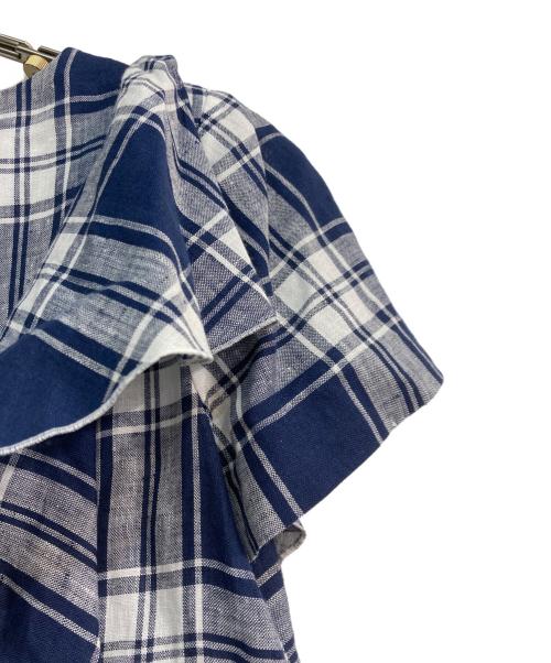 49AV junko shimada（フォーティーナインアベニュージュンコシマダ）49AV junko shimada (フォーティーナインアベニュージュンコシマダ) リネンノースリーブワンピース ブルー サイズ:38 未使用品の古着・服飾アイテム