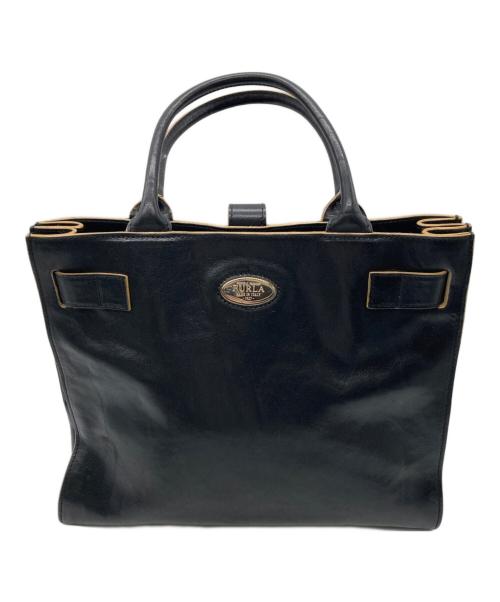FURLA（フルラ）FURLA (フルラ) レザートートバッグ ブラックの古着・服飾アイテム