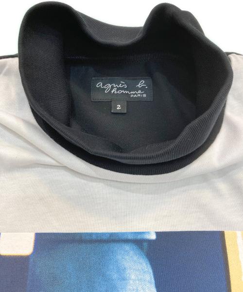 agnes b homme（アニエスベーオム）agnes b homme (アニエスベーオム) T-shirts d'artistes ホワイト×ブラック サイズ:2の古着・服飾アイテム