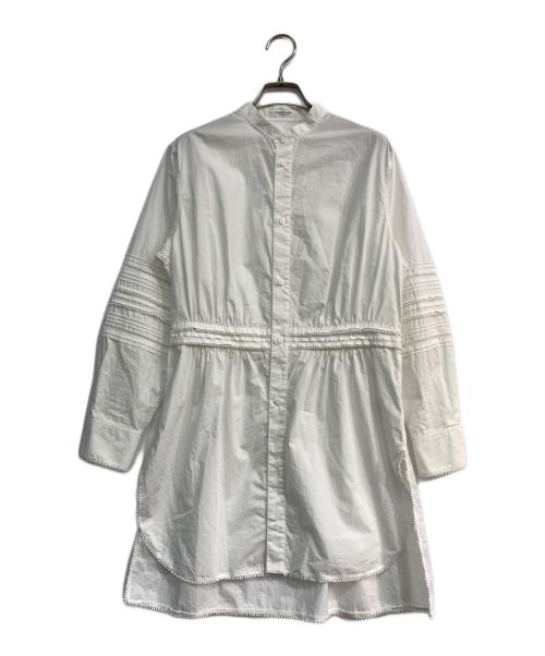 MACPHEE（マカフィー）MACPHEE (マカフィー) コットンレースコンビ フリルチュニックシャツ ホワイト サイズ:36の古着・服飾アイテム