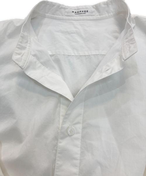 MACPHEE（マカフィー）MACPHEE (マカフィー) コットンレースコンビ フリルチュニックシャツ ホワイト サイズ:36の古着・服飾アイテム