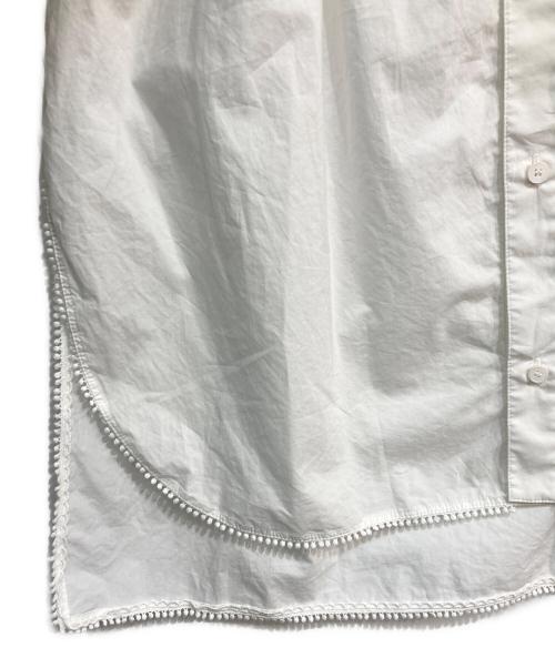 MACPHEE（マカフィー）MACPHEE (マカフィー) コットンレースコンビ フリルチュニックシャツ ホワイト サイズ:36の古着・服飾アイテム