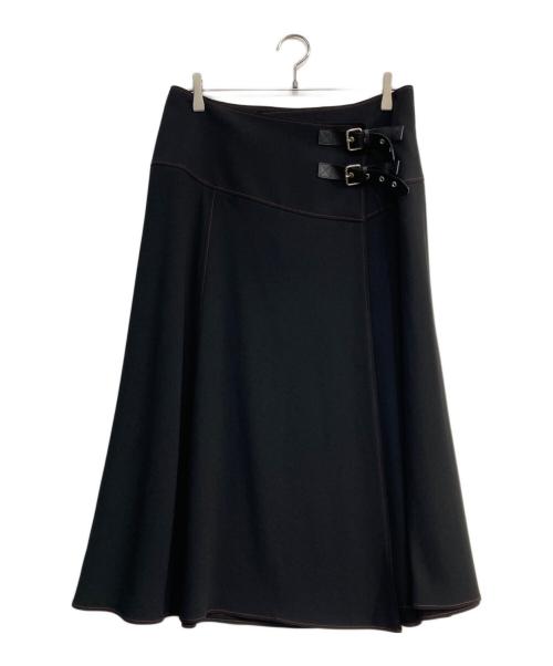 PAUL SMITH（ポールスミス）Paul Smith (ポールスミス) ダブルベルテッドスカート　SKPPKW0900 ブラック サイズ:46Lの古着・服飾アイテム