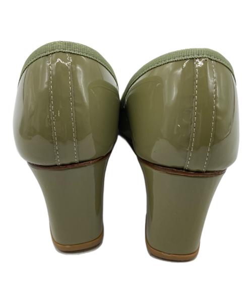 repetto（レペット）Repetto (レペット) エナメルリボンパンプス グリーン サイズ:37　1/2の古着・服飾アイテム