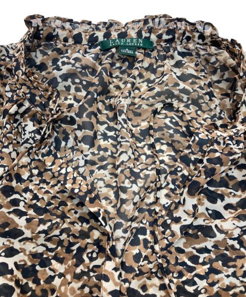 LAUREN RALPH LAUREN（ローレンラルフローレン）LAUREN RALPH LAUREN (ローレンラルフローレン) 長袖ワンピース ブラウン サイズ:4の古着・服飾アイテム