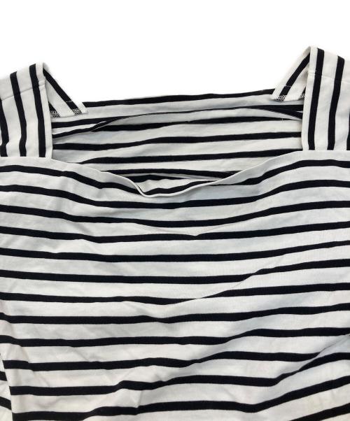 anuans（アニュアンス）anuans (アニュアンス) スクエアネックボーダーカットトップス　1523412311-0 ホワイト×ブラック サイズ:Freeの古着・服飾アイテム