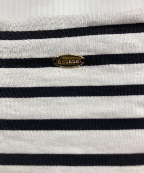 anuans（アニュアンス）anuans (アニュアンス) スクエアネックボーダーカットトップス　1523412311-0 ホワイト×ブラック サイズ:Freeの古着・服飾アイテム