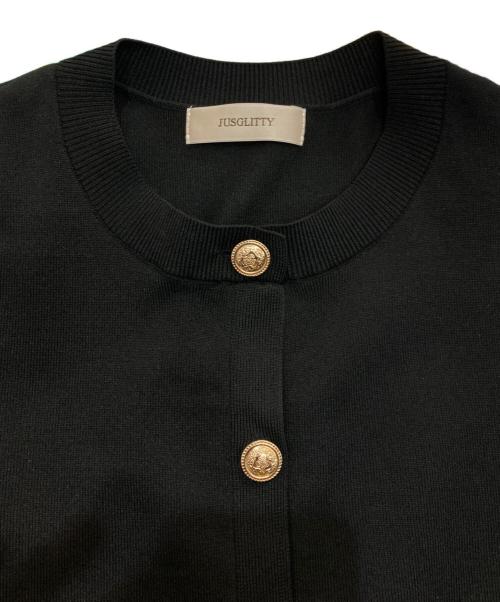 JUSGLITTY（ジャスグリッティー）JUSGLITTY (ジャスグリッティー) 半袖ジャケットライクカーデ　43350350 ブラック サイズ:2の古着・服飾アイテム
