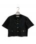 JUSGLITTY（ジャスグリッティー）の古着「半袖ジャケットライクカーデ　43350350」｜ブラック