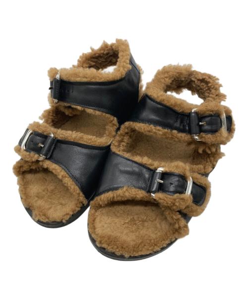 Fur Deluxe（ファーデラックス）fur deluxe (ファーデラックス) ファーサンダル　21093510000930 ブラウン×ブラック サイズ:36の古着・服飾アイテム