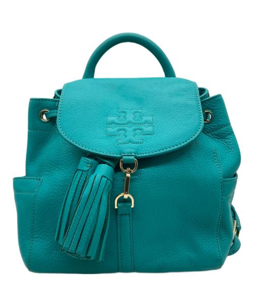 TORY BURCH（トリーバーチ）TORY BURCH (トリーバーチ) エンボスロゴ レザーリュック グリーンの古着・服飾アイテム