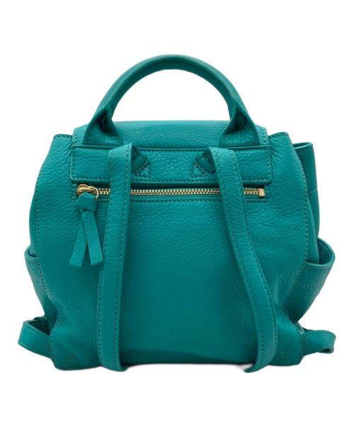 TORY BURCH（トリーバーチ）TORY BURCH (トリーバーチ) エンボスロゴ レザーリュック グリーンの古着・服飾アイテム