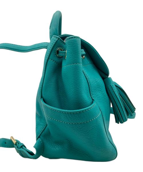 TORY BURCH（トリーバーチ）TORY BURCH (トリーバーチ) エンボスロゴ レザーリュック グリーンの古着・服飾アイテム